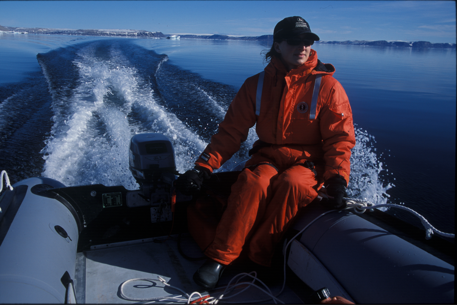 Anderson exploring Devon Island in the Canadian High Arctic in 2005.