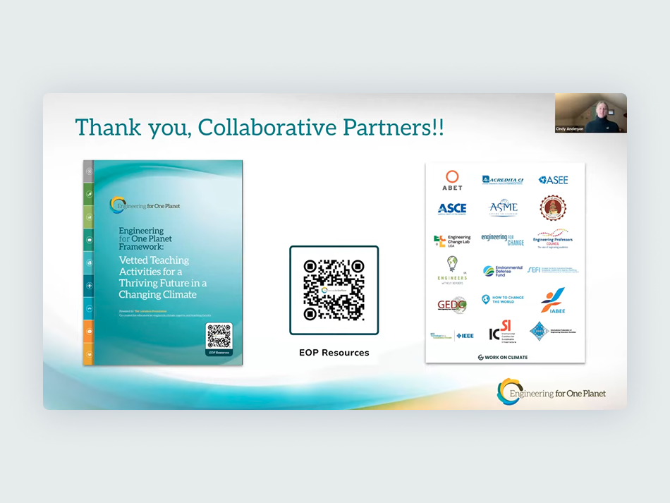 Climate guide resource cover with QR code and list of partners with their logos