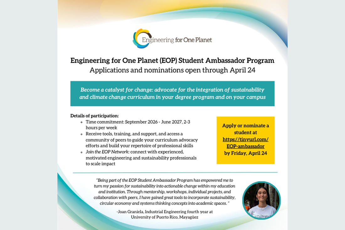 EOP Ambassador Program applications and nominations