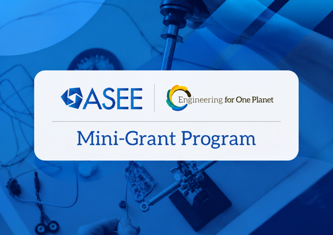 ASEE Mini grant program with EOP in blue background
